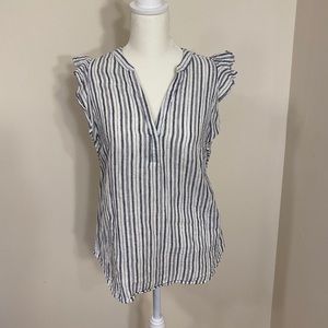 Ruffled sleeveless blouse